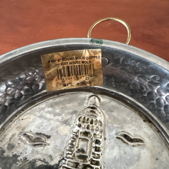 Vintage Solid Copper Lighthouse Mold | 6” Round | Nautical Coastal Wall Decor - Picture 4 of 6